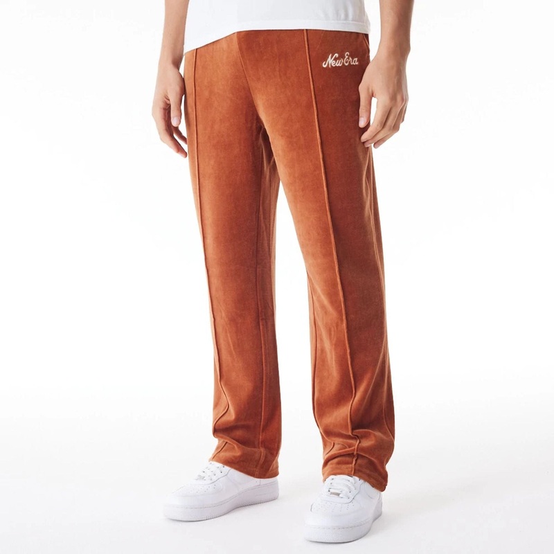 New Era Velour Brown Track Joggers