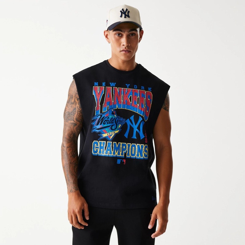 New York Yankees MLB Graphic Black Sleeveless T-Shirt