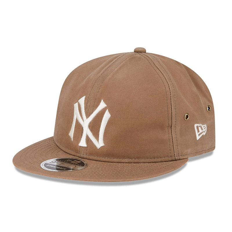 New York Yankees Waxed Canvas Beige Retro Crown 9FIFTY Strapback Cap
