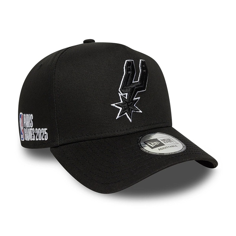 San Antonio Spurs NBA Paris Games 2025 Black 9FORTY E-Frame Adjustable Cap