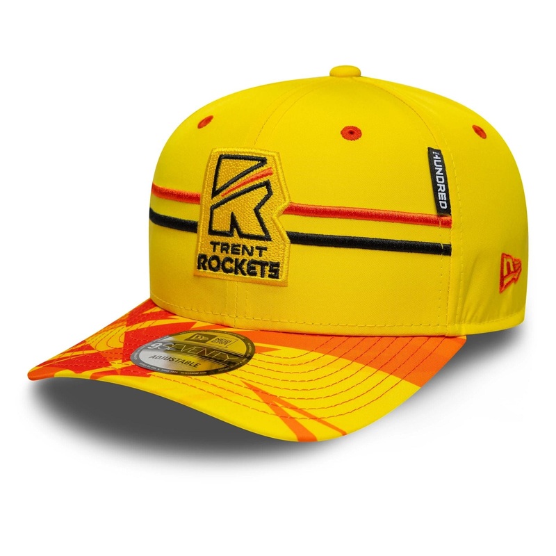 Trent Rockets The Hundred 2025 All Over Print Bright Yellow 9SEVENTY Stretch Snap Adjustable Cap