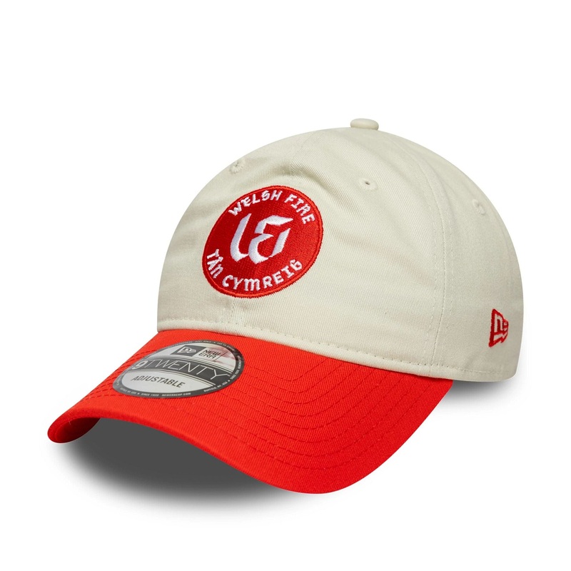 Welsh Fire Tan Cymreig The Hundred 2025 Contrast Light Beige 9TWENTY Adjustable Cap