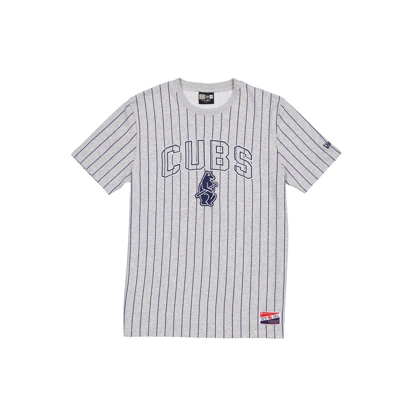 Chicago Cubs Throwback Gray Pinstripe T-Shirt