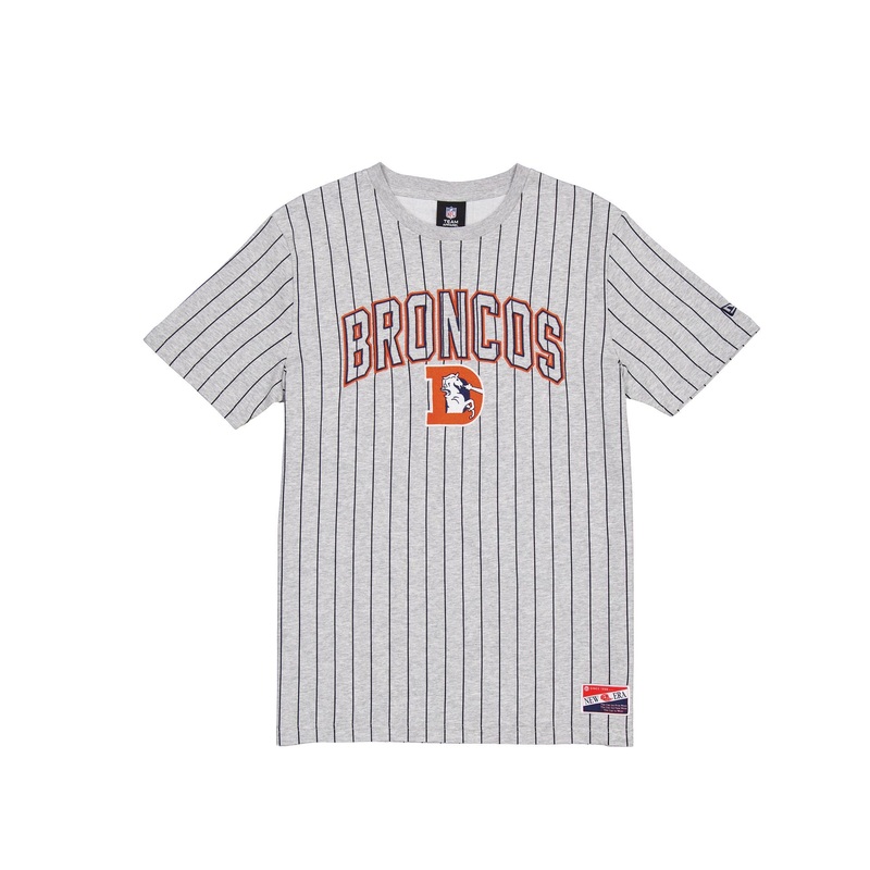 Denver Broncos Throwback Gray Pinstripe T-Shirt