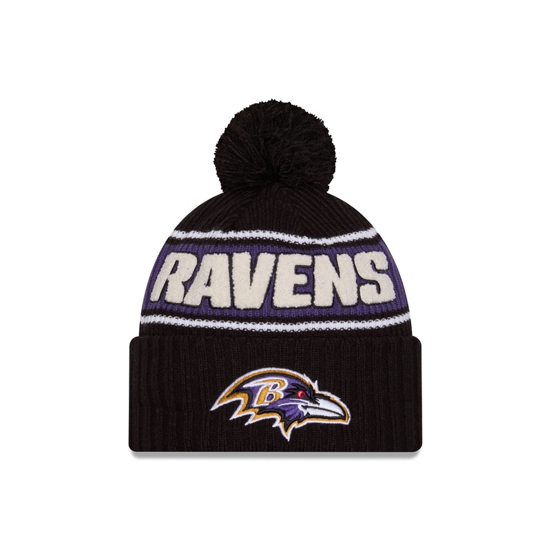 Baltimore Ravens 2024 Cold Weather Sport Pom Knit Hat