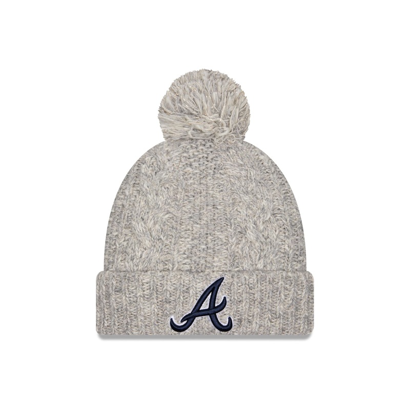 Atlanta Braves Shimmer Pom Knit Hat