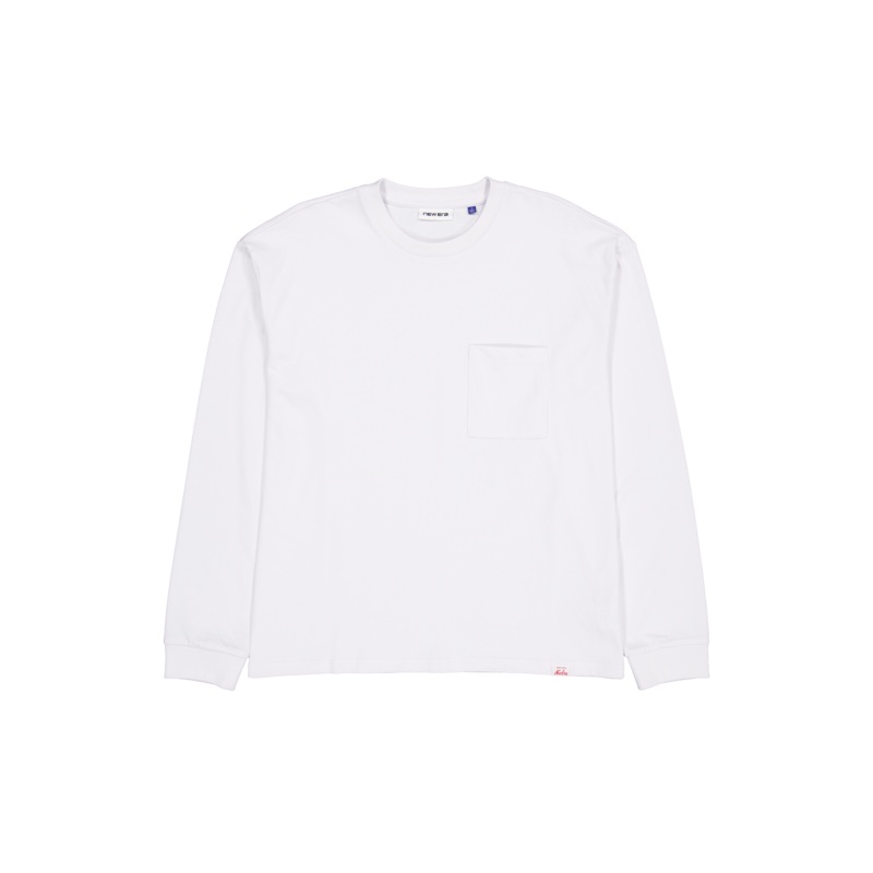 Aurora Optic White Long Sleeve Pocket T-Shirt
