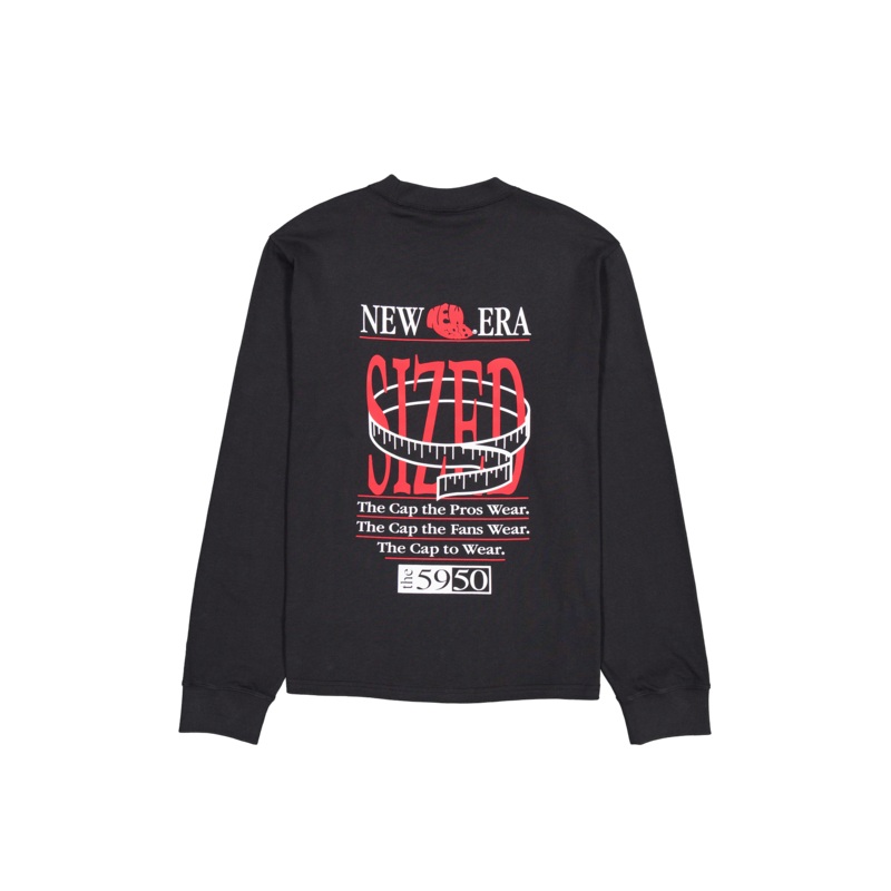 Sized Graphic Black Long Sleeve T-Shirt