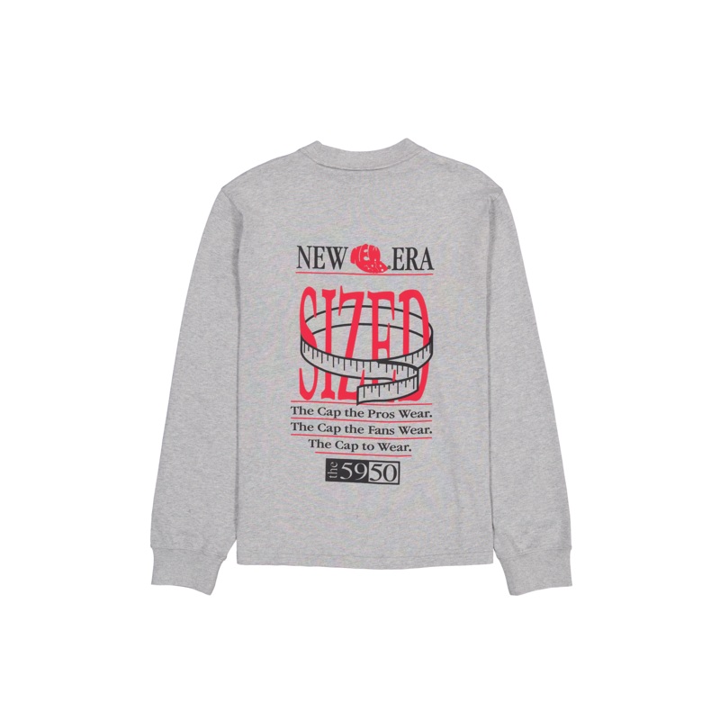 Sized Graphic Heather Gray Long Sleeve T-Shirt