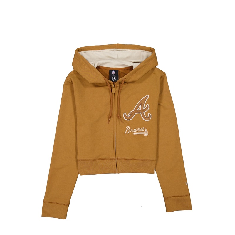 Atlanta Braves Light Bronze Logo Select Women’s Full-Zip Hoodie