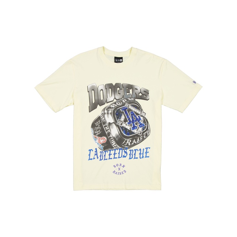 Born x Raised x Los Angeles Dodgers Championship Ring Chrome White T-Shirt