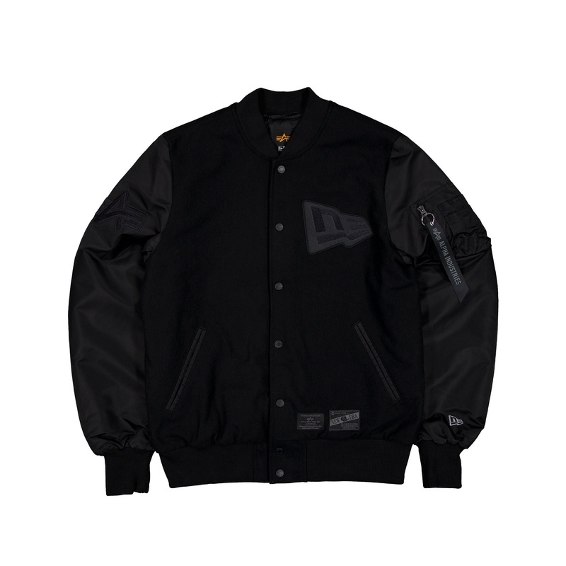 Alpha Industries x  MA-1 Wool Varsity Jacket Black