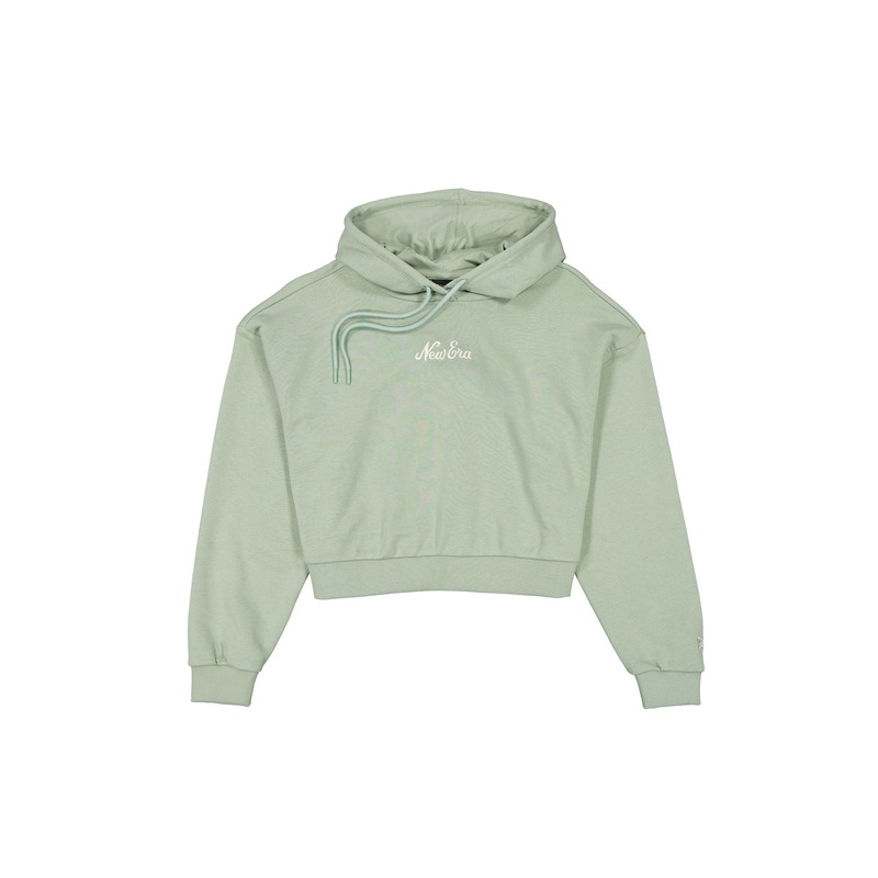 Women’s Cropped Everest Green Script Hoodie