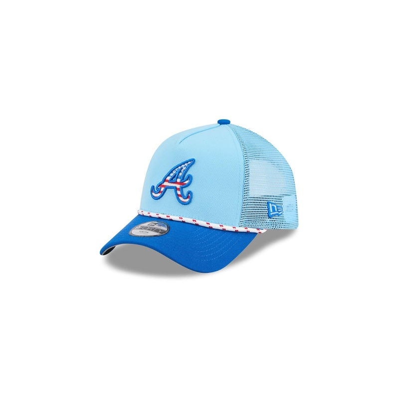 Atlanta Braves Independence Day 2025 Kids 9FORTY M-Crown A-Frame Trucker Hat