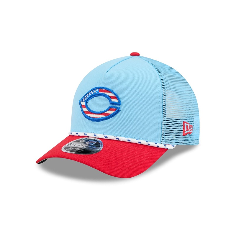 Cincinnati Reds Independence Day 2025 9FORTY M-Crown A-Frame Trucker Hat