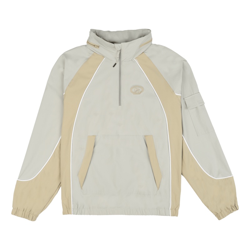 New Era Branded Retro-Tech NE2K Mirage Gray Half-Zip Track Pullover