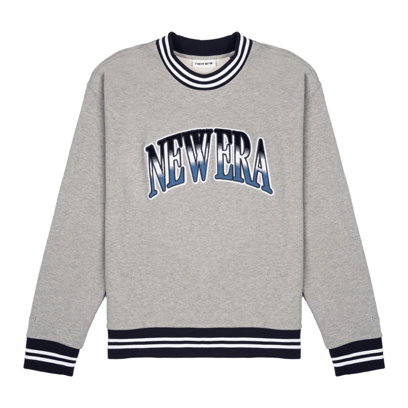 New Era Branded Ombre Heather Gray Crewneck