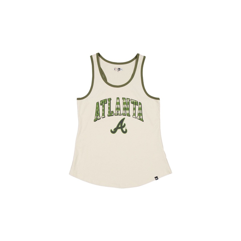 Atlanta Braves Armed Forces Day 2025 Women’s Stone Tank Top