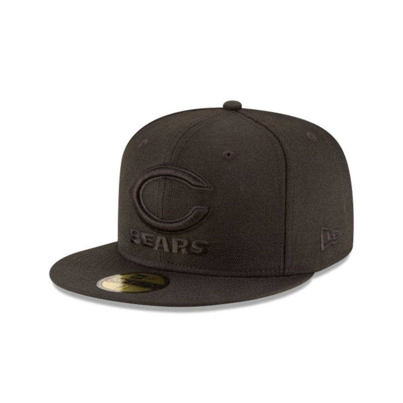 Chicago Bears Black On Black 59FIFTY Fitted Hat