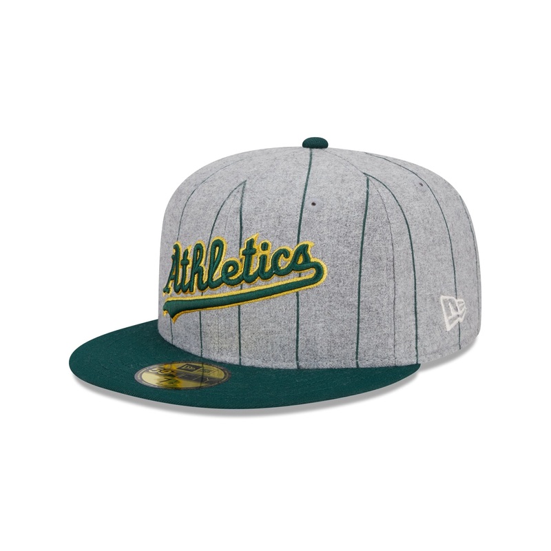 Athletics Heather Pinstripe 59FIFTY Fitted Hat