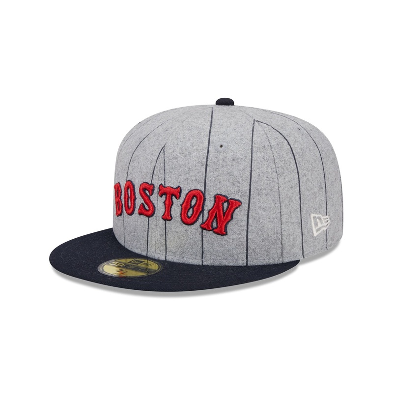 Boston Red Sox Heather Pinstripe 59FIFTY Fitted Hat