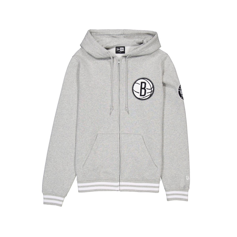 Brooklyn Nets Gray Logo Select Full-Zip Hoodie