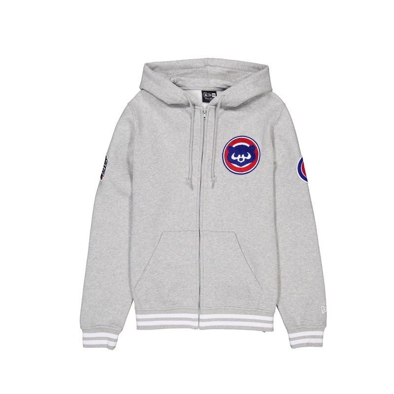 Chicago Cubs Gray Logo Select Full-Zip Hoodie