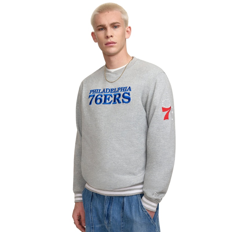Philadelphia 76ers Gray Logo Select Crewneck
